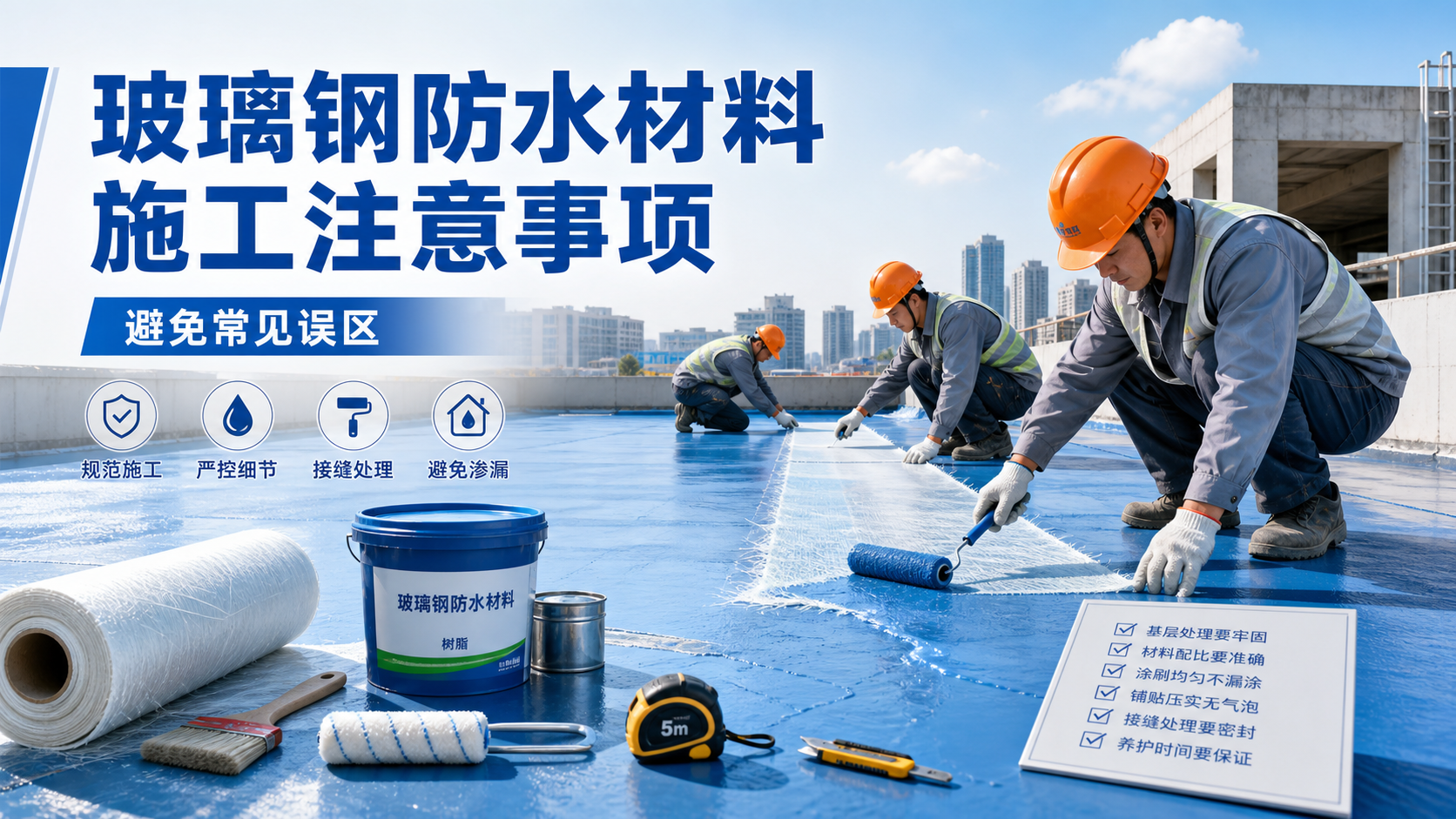 玻璃钢防水材料施工注意事项，避免常见误区 百色 版